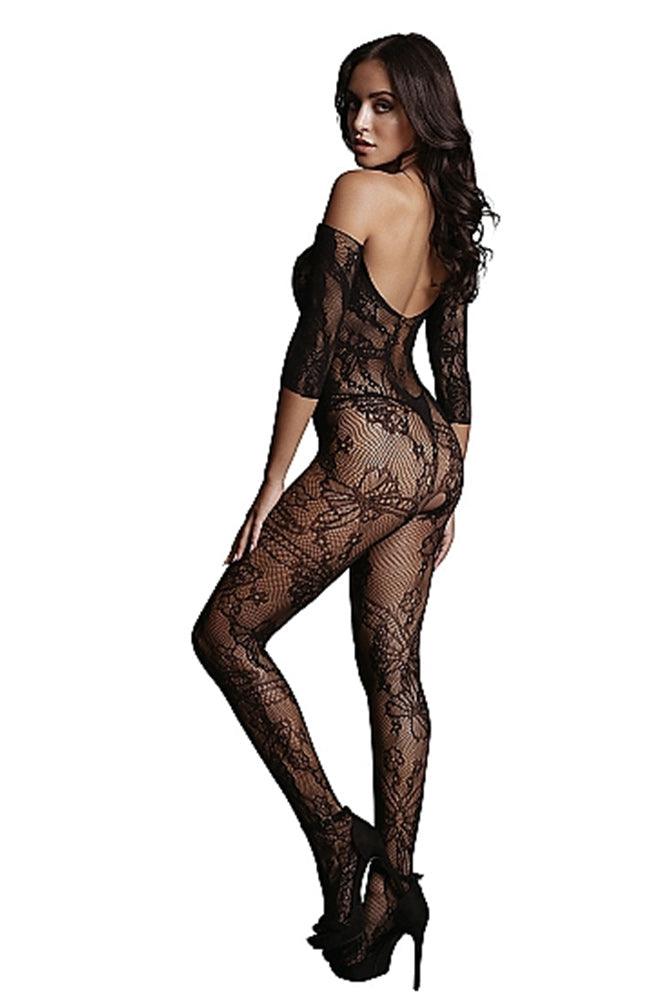 Le Désir Black Lace Sleeved Bodystocking - Xoxomoving