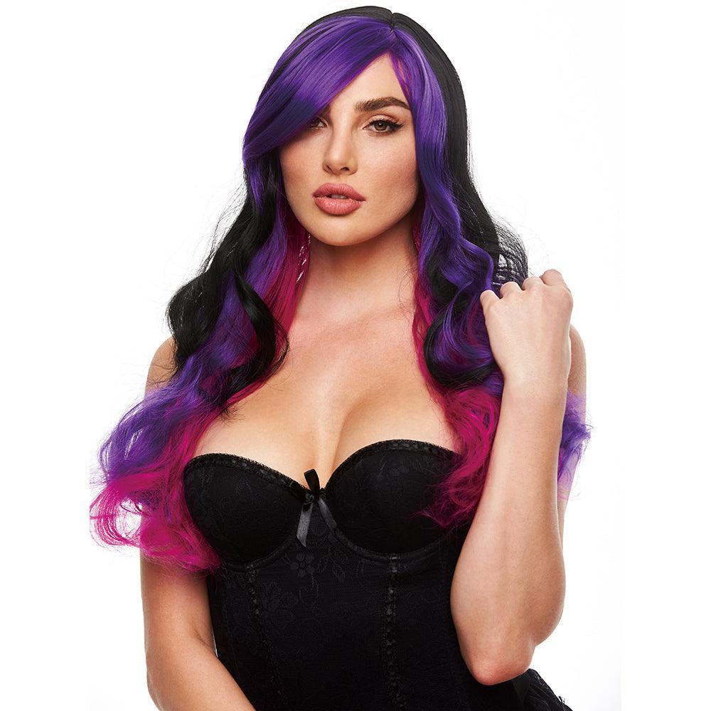 Brandi Wig in Black/Purple - Xoxomoving