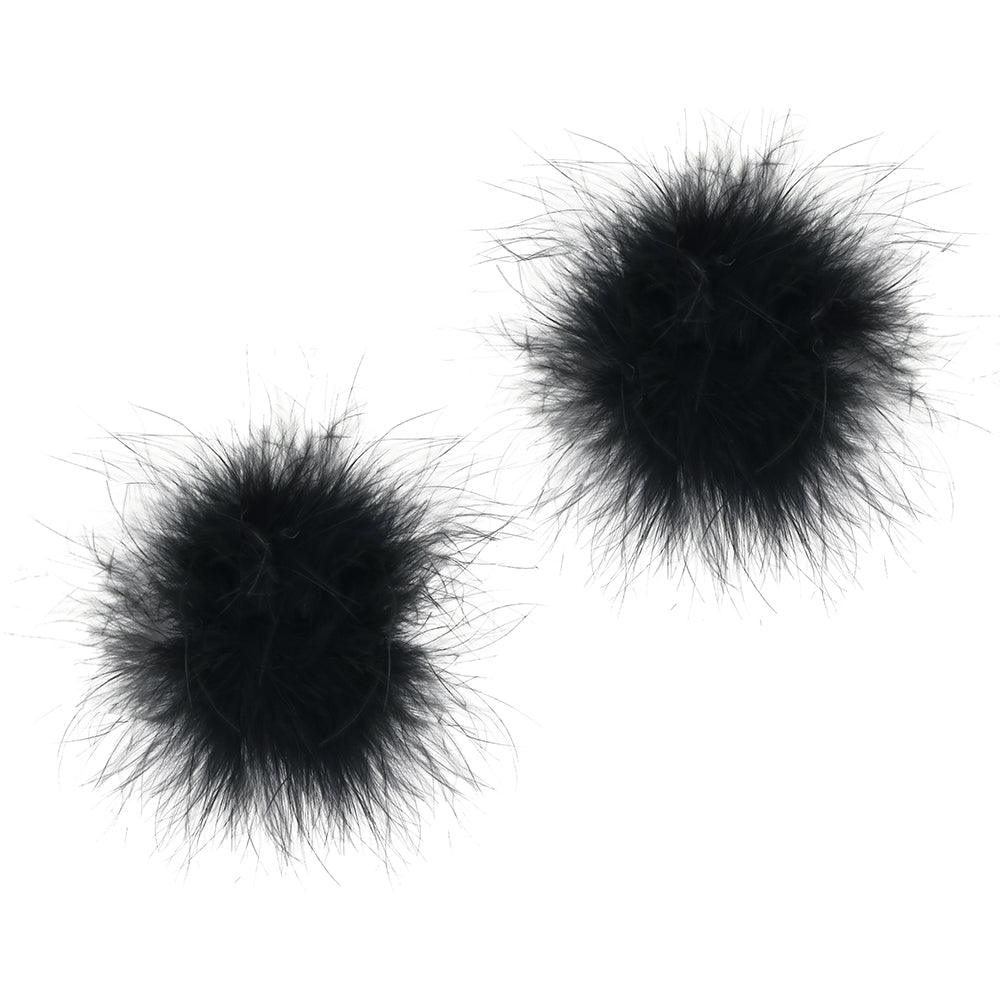 Nipple Couture Marabou Covers in Black - Xoxomoving