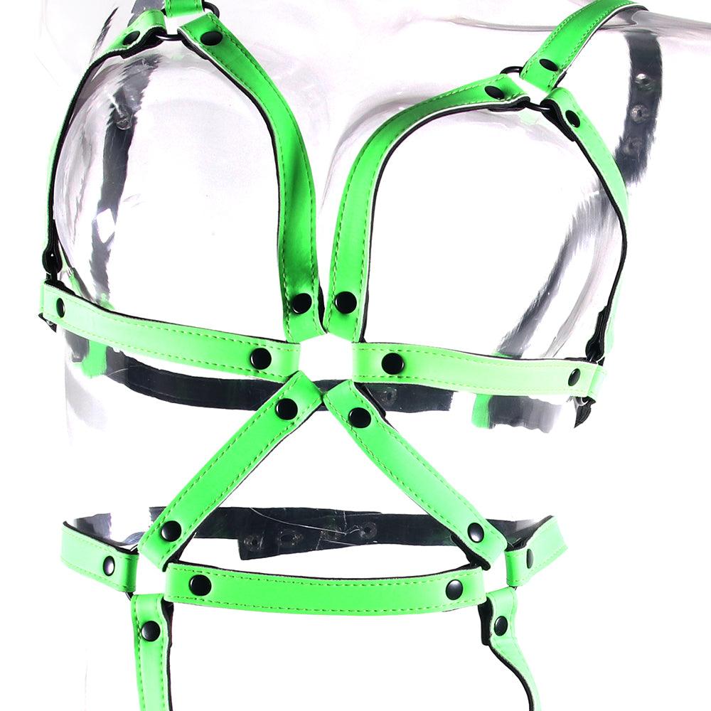 Ouch! Glow In The Dark Full Body Harness /XL - Xoxomoving