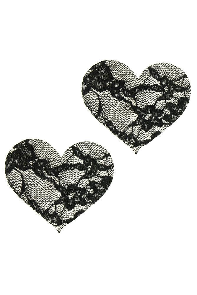 Peekaboos Satin & Lace Heart Pasties - Xoxomoving