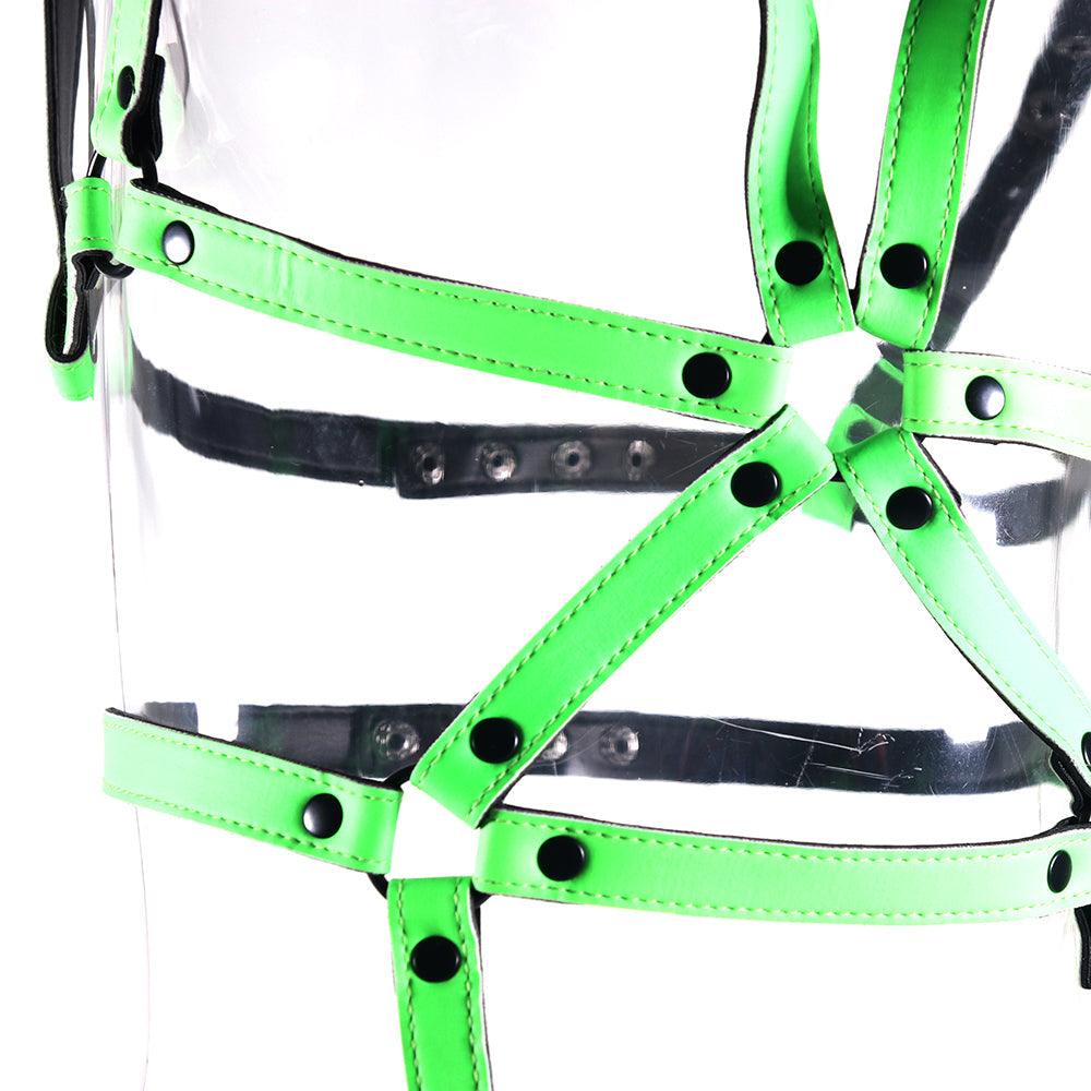 Ouch! Glow In The Dark Full Body Harness /XL - Xoxomoving