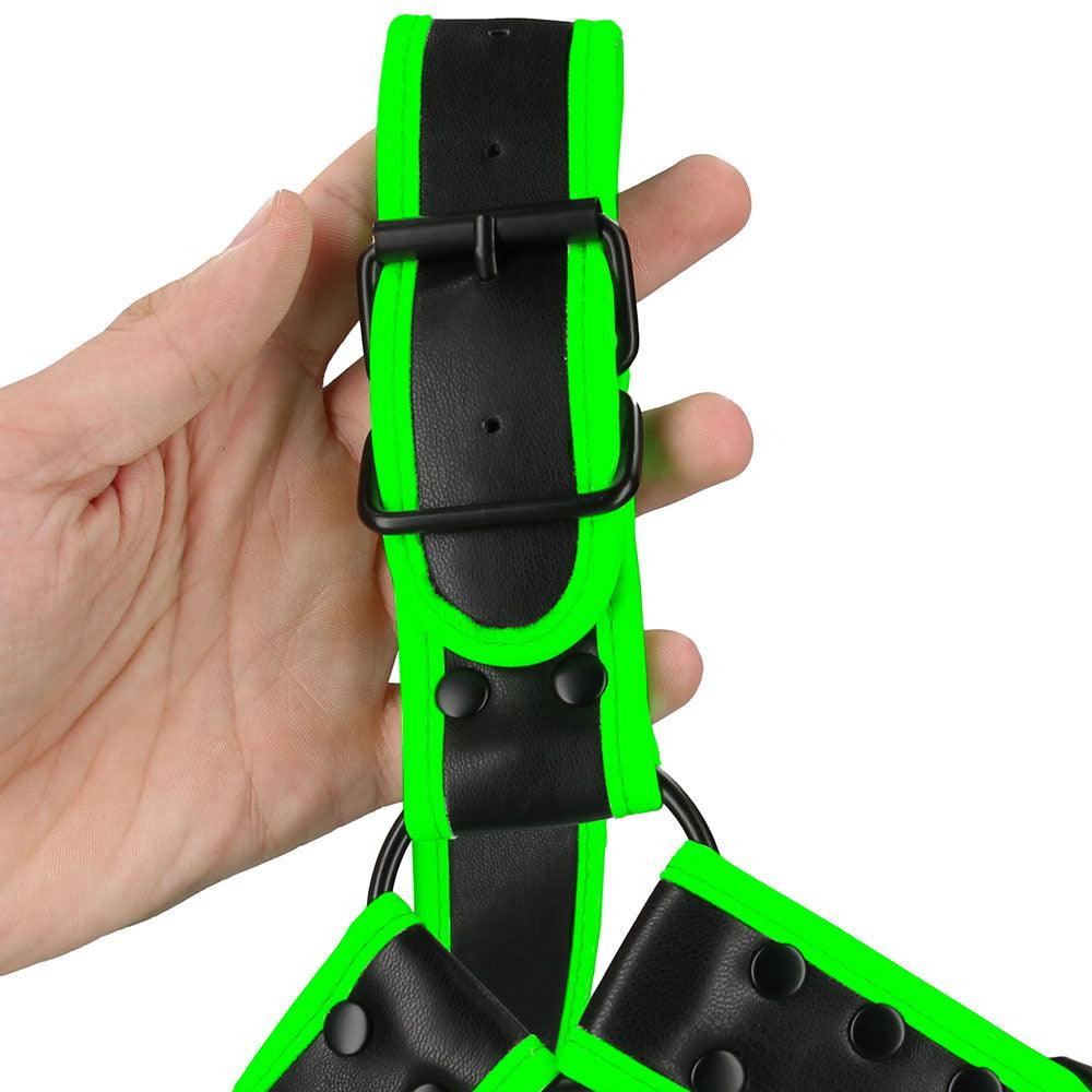 Ouch! Glow in the Dark Buckle Bulldog Harness /XL - Xoxomoving