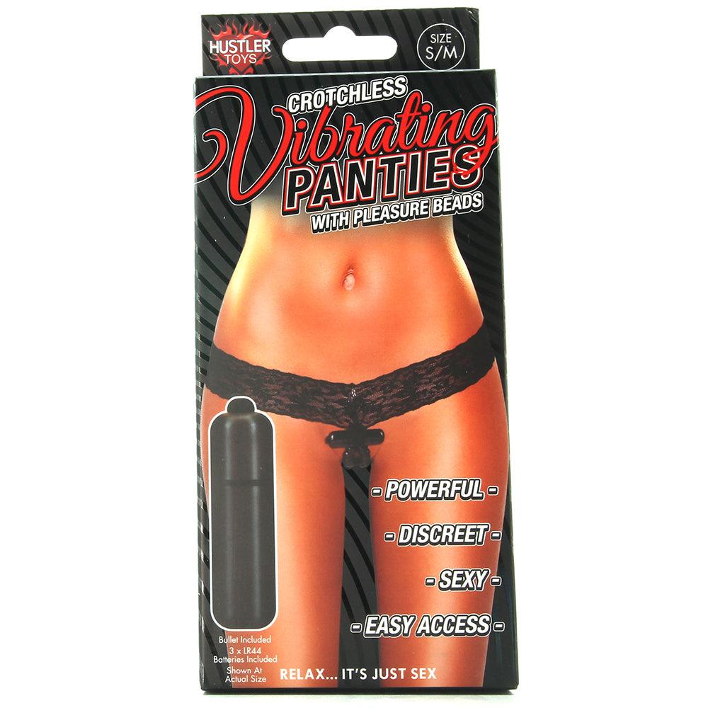 Crotchless Vibrating Panties with Pleasure Beads /M - Xoxomoving