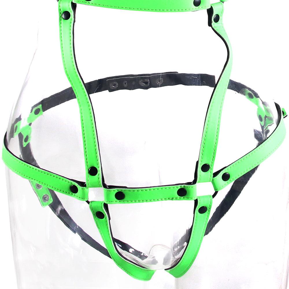 Ouch! Glow In The Dark Full Body Harness /XL - Xoxomoving