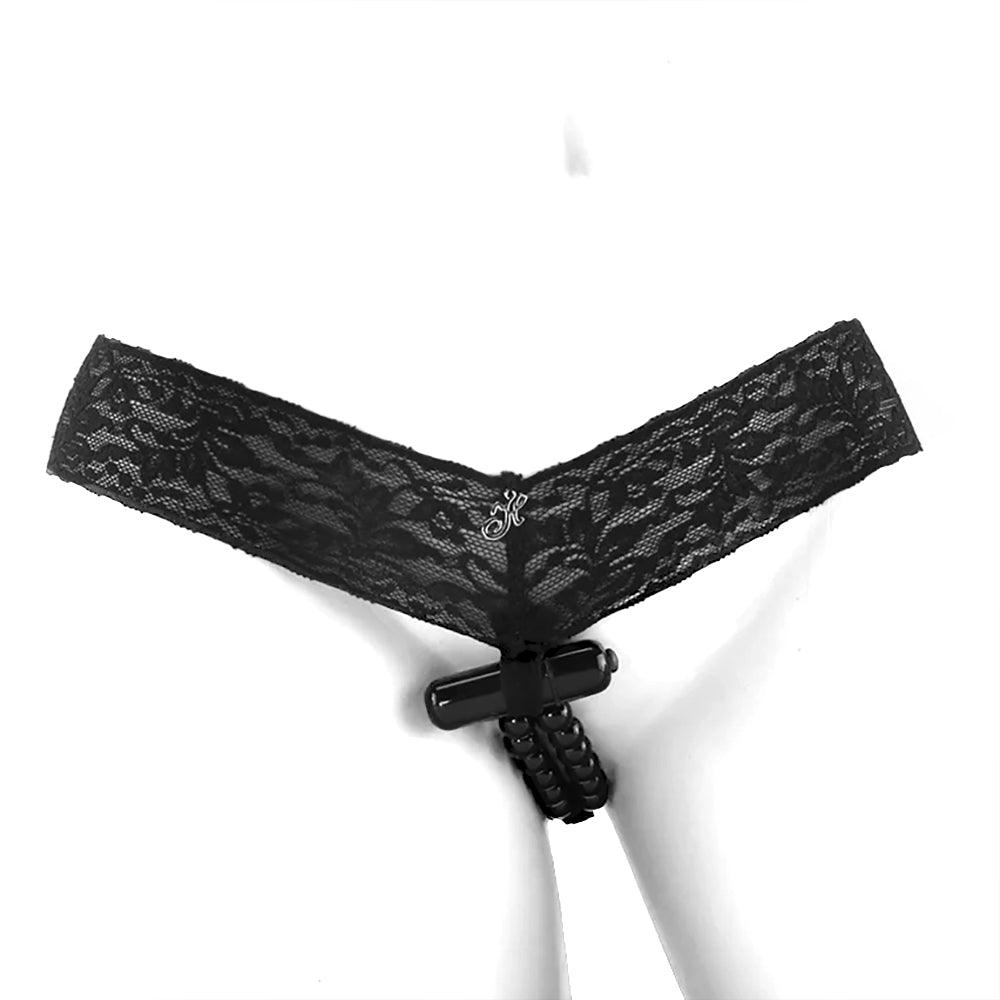 Crotchless Vibrating Panties with Pleasure Beads /M - Xoxomoving