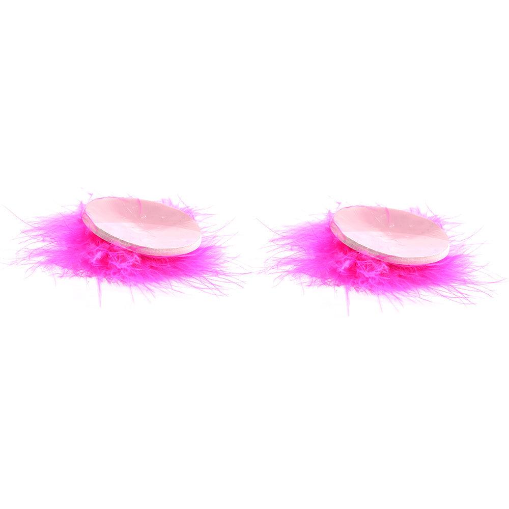 Nipple Couture Marabou Covers in Pink - Xoxomoving