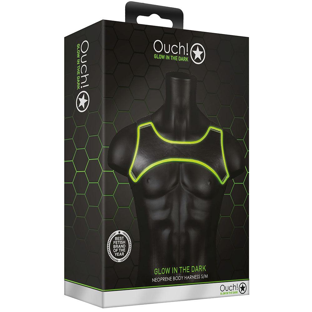 Ouch! Glow In The Dark Neoprene Harness /M - Xoxomoving