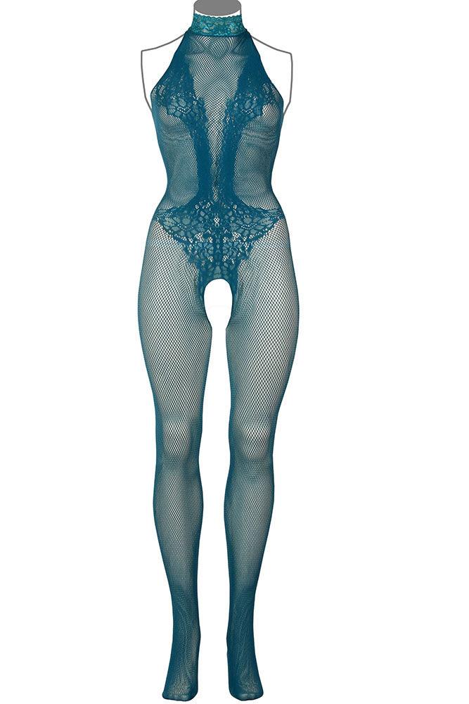 Le Désir Blue Combo Lace Bodystocking XL - Xoxomoving