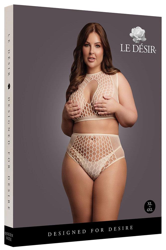 Le Désir Beige Key-Hole Crop Top Set XL - Xoxomoving