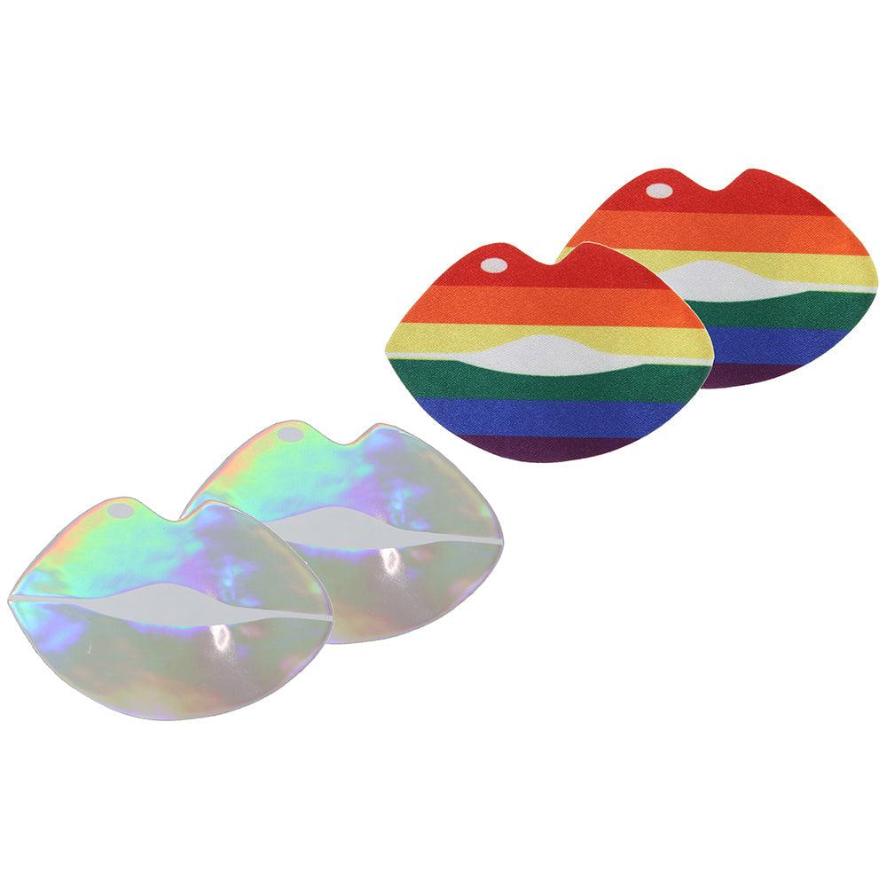 Pride and Holographic Lips Nipple Pasties - Xoxomoving