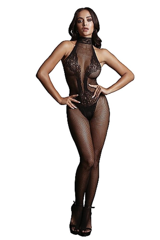 Le Désir Black Fishnet and Lace Bodystocking - Xoxomoving