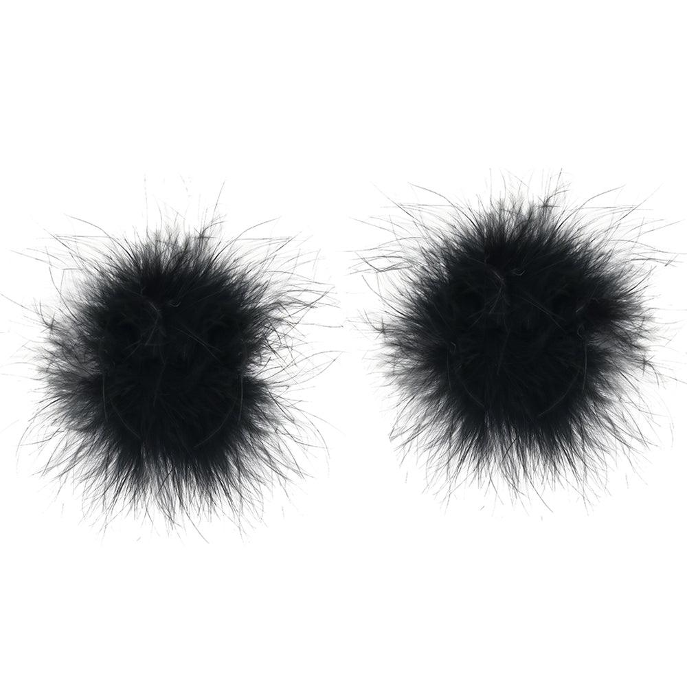 Nipple Couture Marabou Covers in Black - Xoxomoving