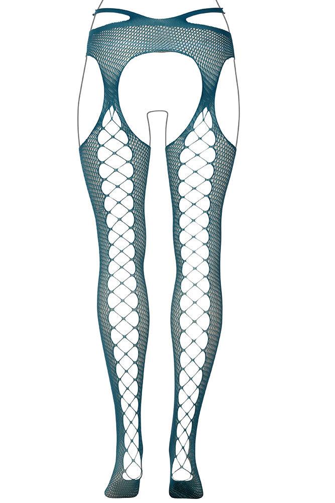 Le Désir Blue Strappy Suspender Pantyhose XL - Xoxomoving