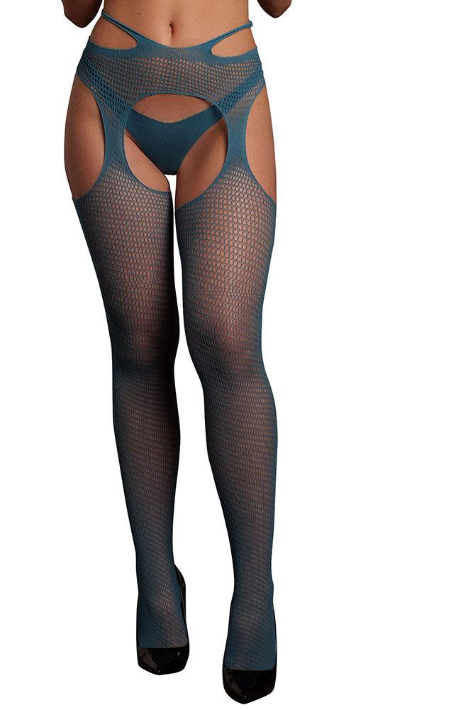 Le Désir Blue Strappy Suspender Pantyhose - Xoxomoving