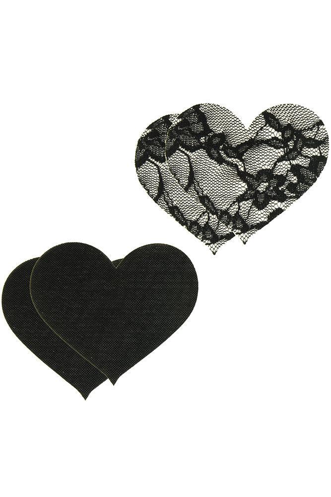 Peekaboos Satin & Lace Heart Pasties - Xoxomoving