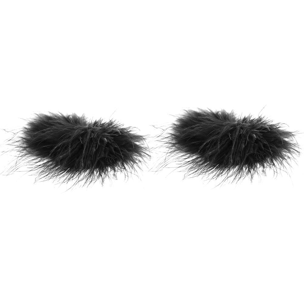 Nipple Couture Marabou Covers in Black - Xoxomoving