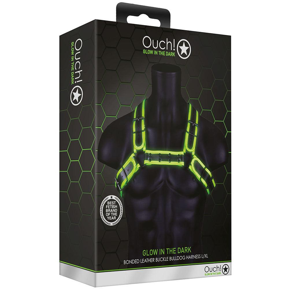 Ouch! Glow in the Dark Buckle Bulldog Harness /XL - Xoxomoving