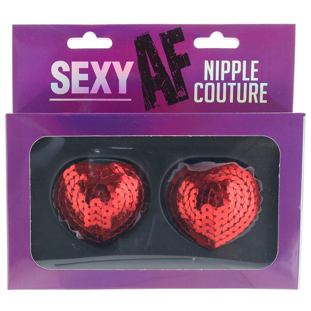 Nipple Couture Red Sequin Heart Covers - Xoxomoving