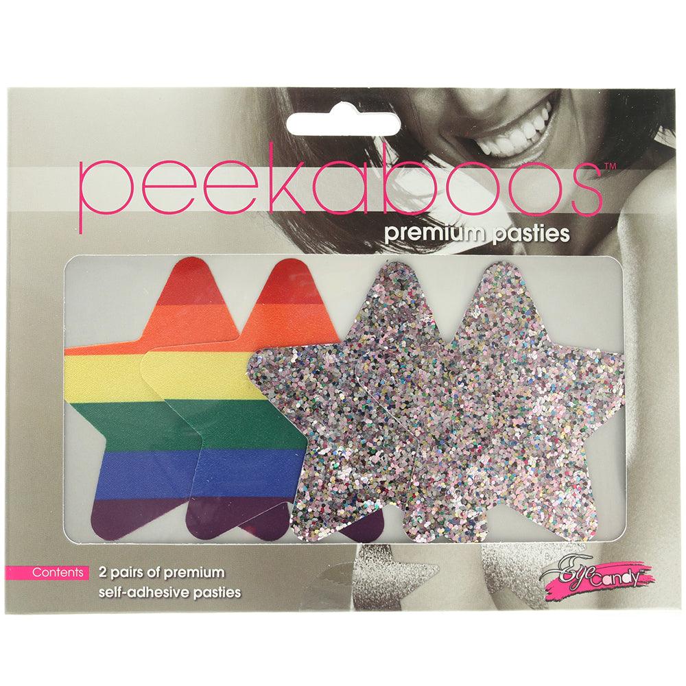 Pride and Rainbow Glitter Stars Nipple Pasties - Xoxomoving