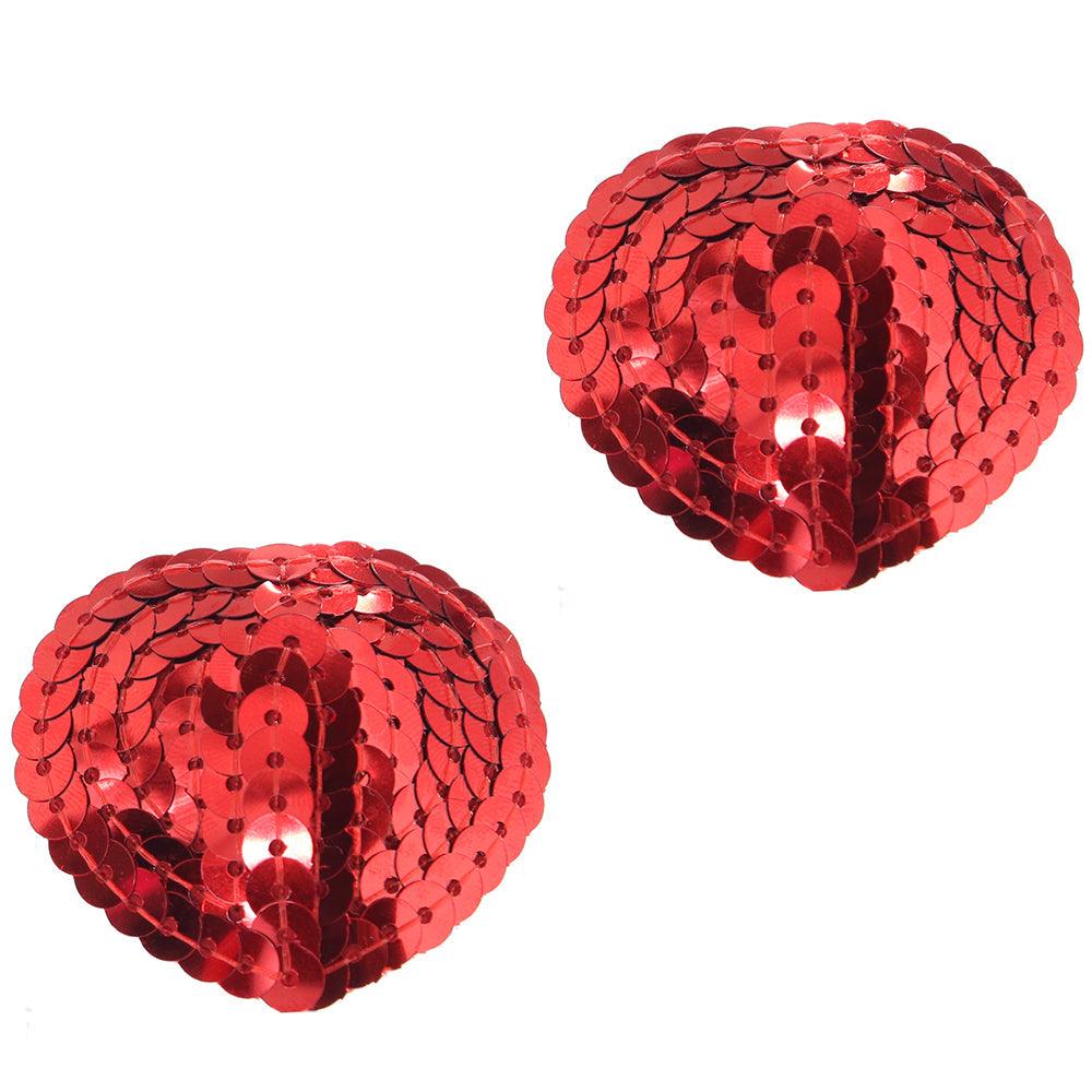 Nipple Couture Red Sequin Heart Covers - Xoxomoving