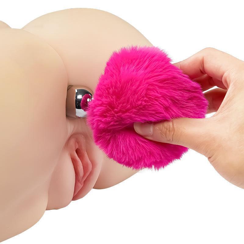 Metal Pink Hairball Base Butt Plug for Experienced Men or Women 5.51 Inch - Xoxomoving