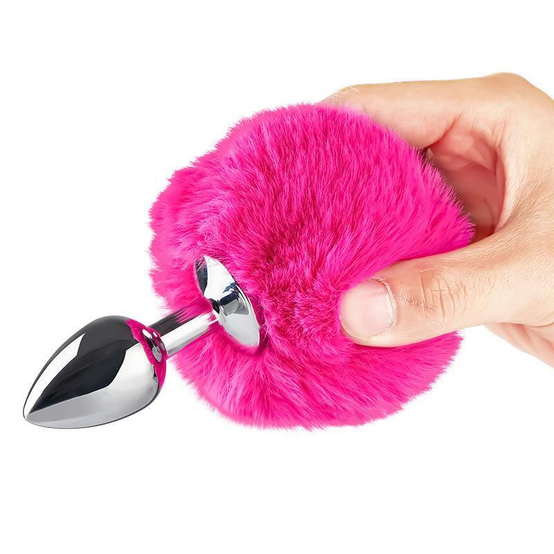 Metal Pink Hairball Base Butt Plug for Experienced Men or Women 5.51 Inch - Xoxomoving