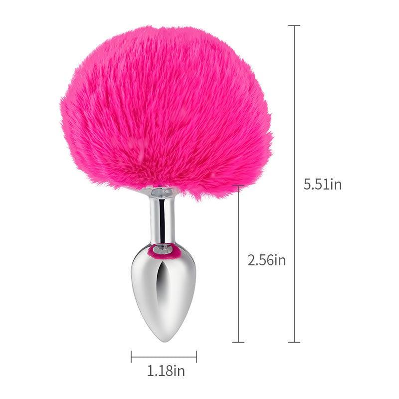 Metal Pink Hairball Base Butt Plug for Experienced Men or Women 5.51 Inch - Xoxomoving