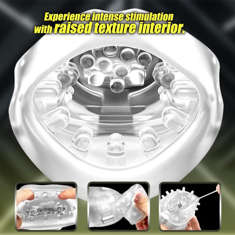 Mimao - Clamping Vibrating White Handle Clear Liner Masturbator - Xoxomoving