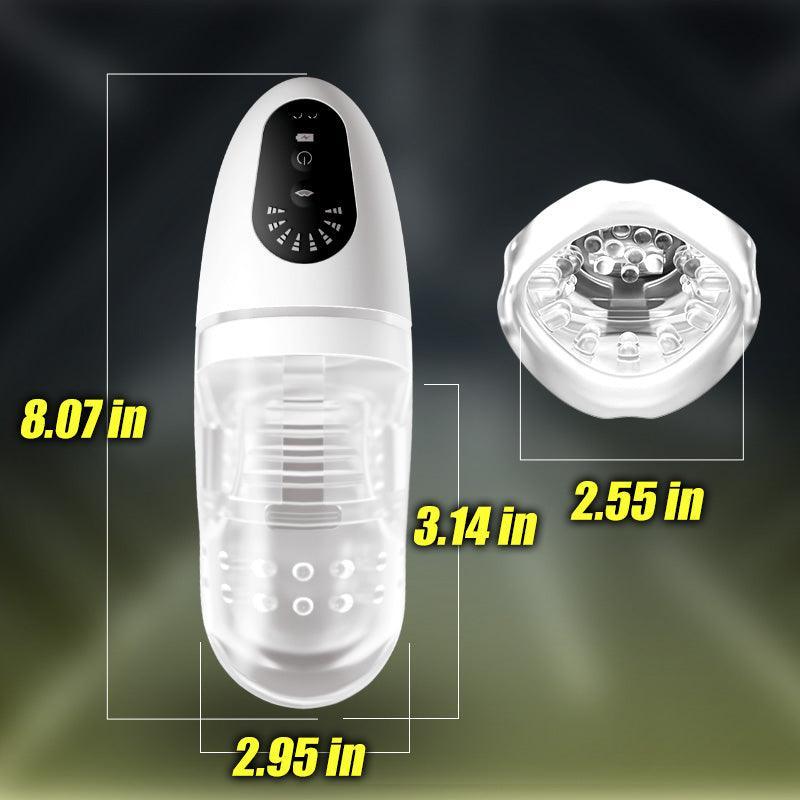 Mimao - Clamping Vibrating White Handle Clear Liner Masturbator - Xoxomoving