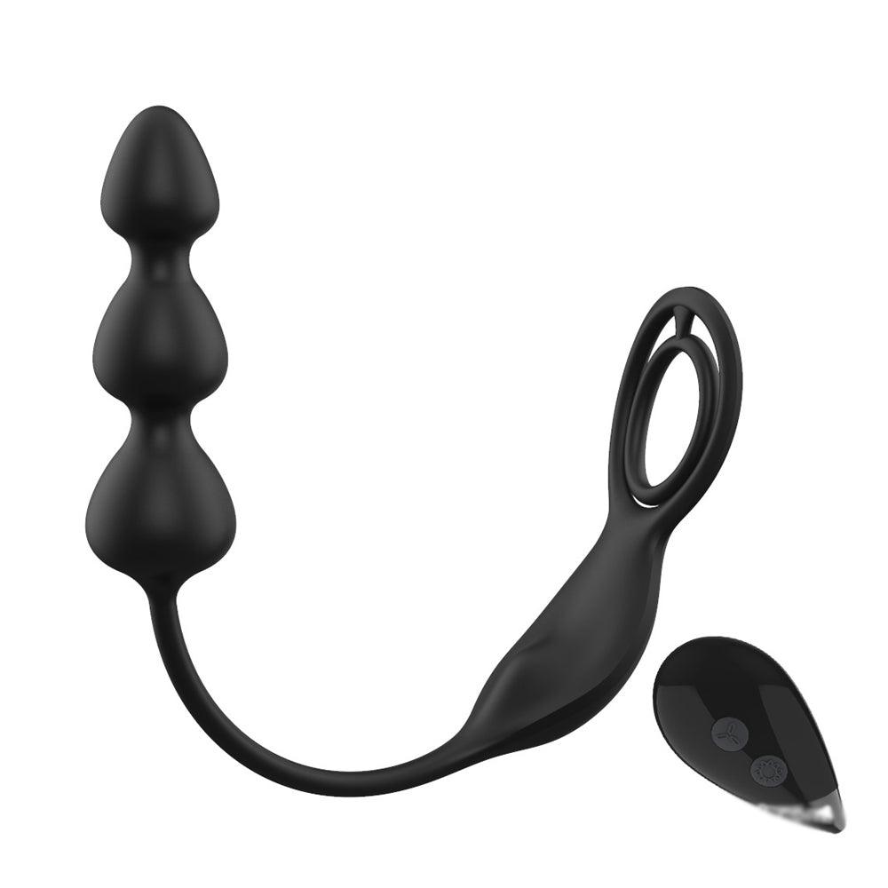 Neil - Vibrating Anal Beads with Cock Ring & Perineum Massager - Xoxomoving