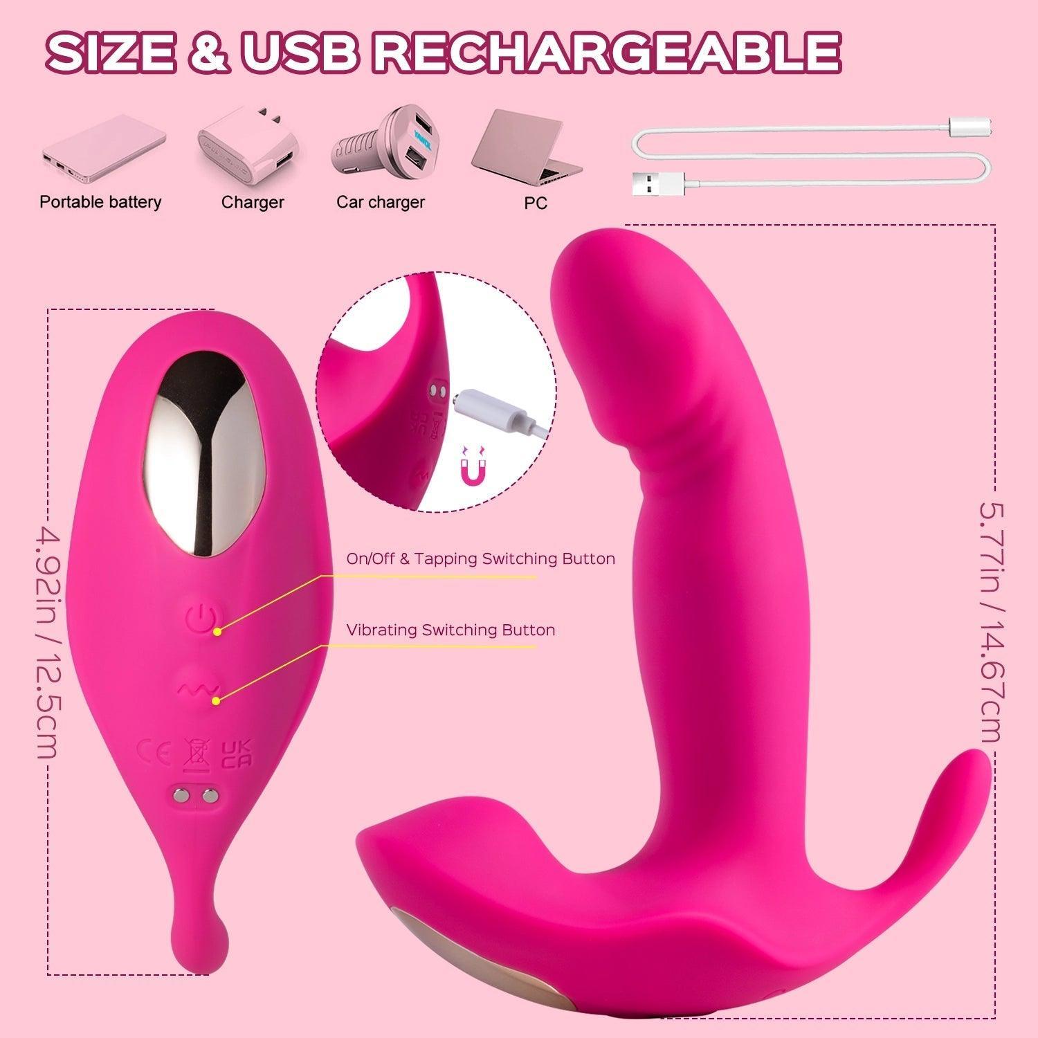 Norah - Remote Control Wearable Clit Massager Vibrating Tapping G-spot Vibrator - Xoxomoving