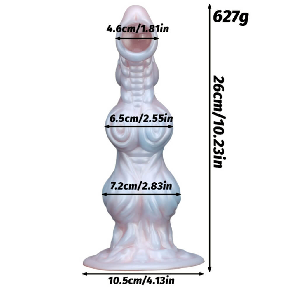 One Eyed 10 Inch Silicone Alien Dildo with Knot Xoxomoving