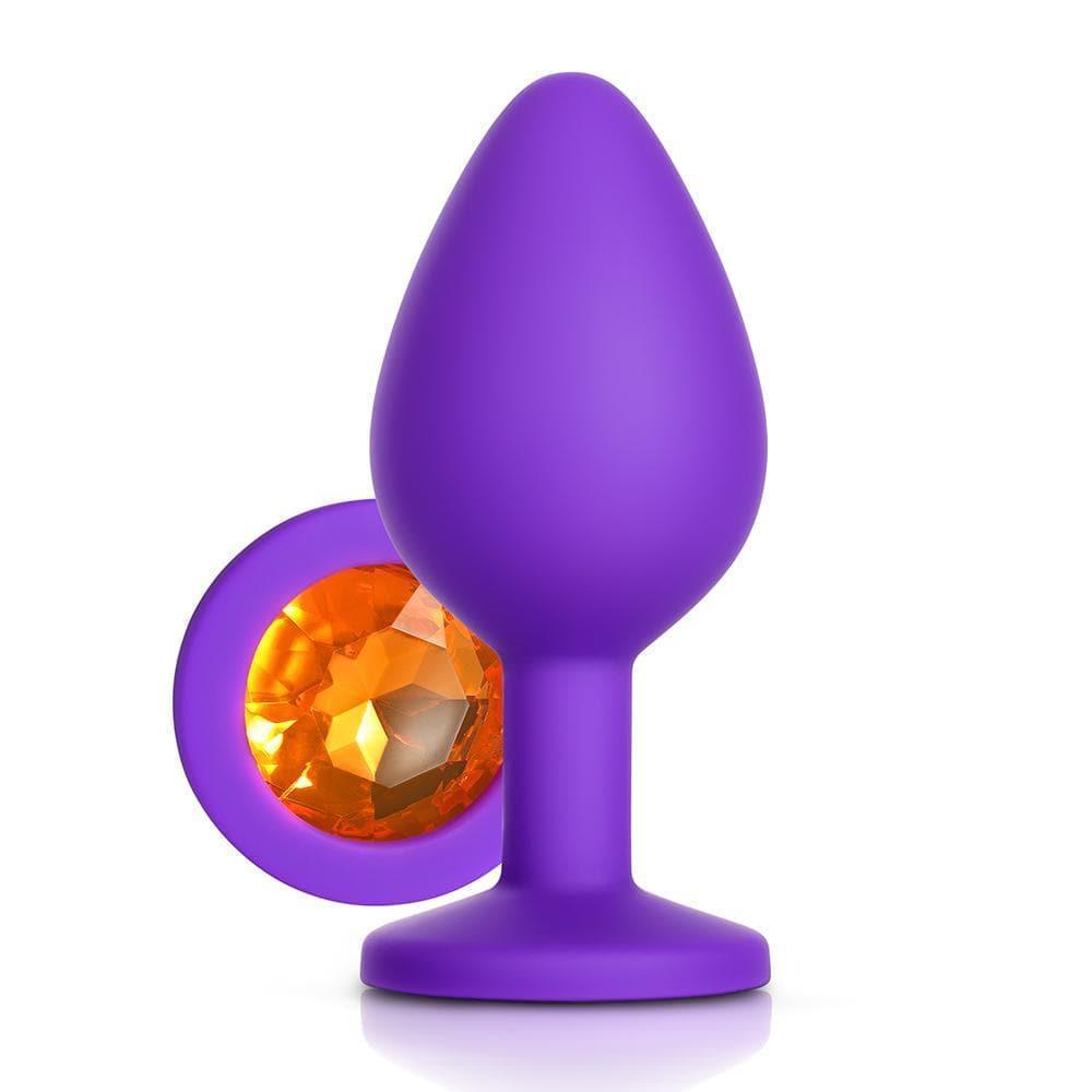 Orange Gem Purple Silicone Butt Plug - Xoxomoving