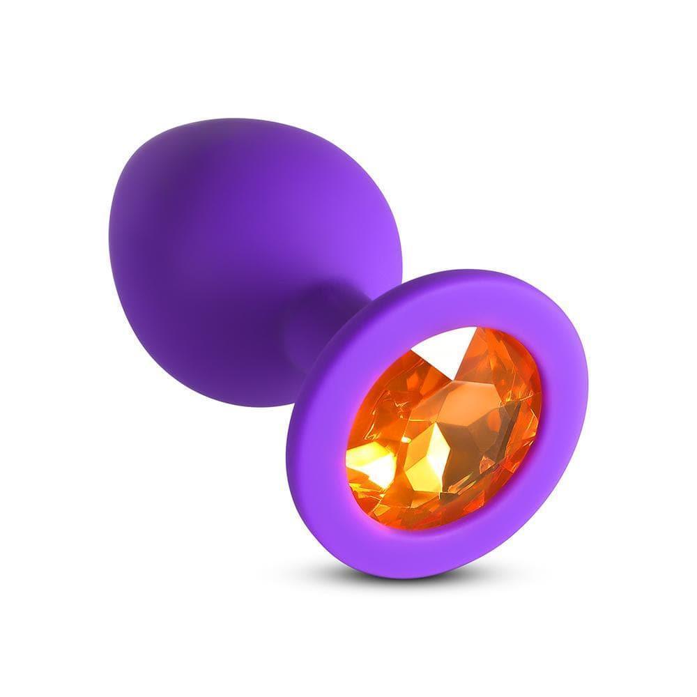 Orange Gem Purple Silicone Butt Plug - Xoxomoving