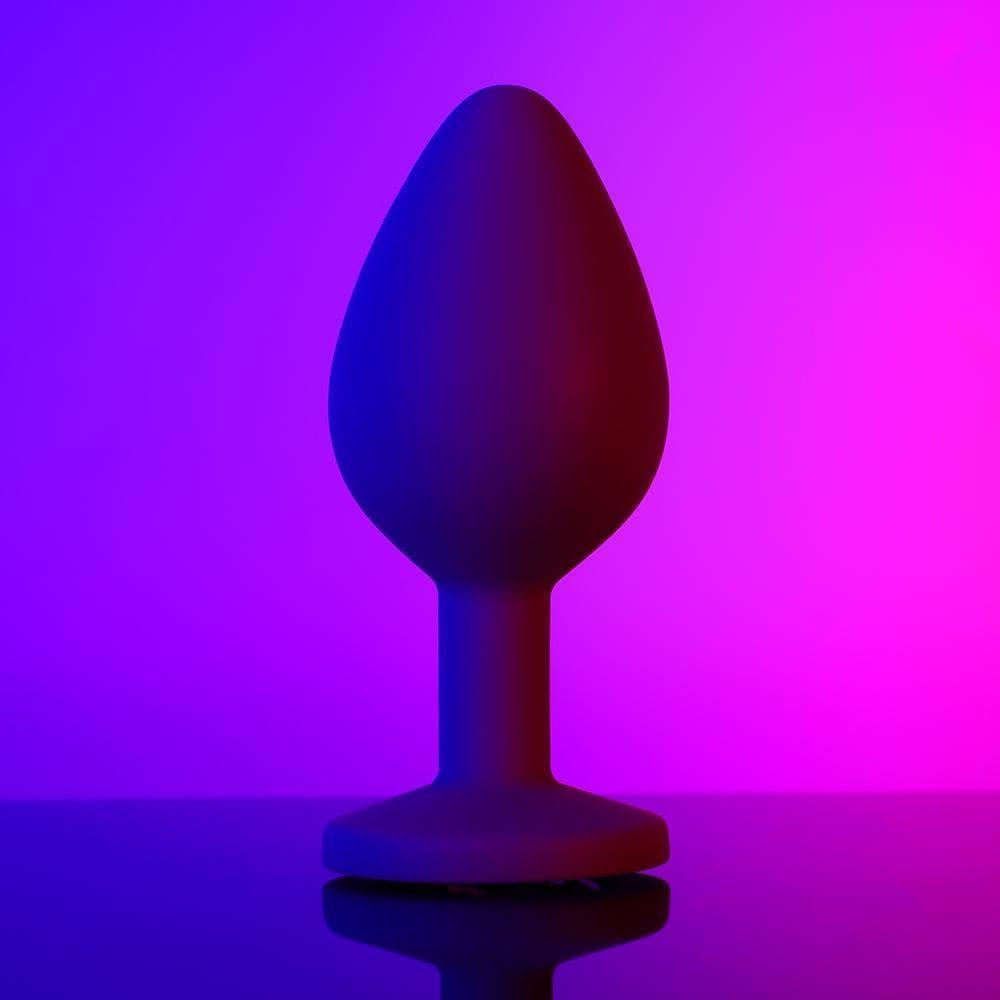 Orange Gem Purple Silicone Butt Plug - Xoxomoving