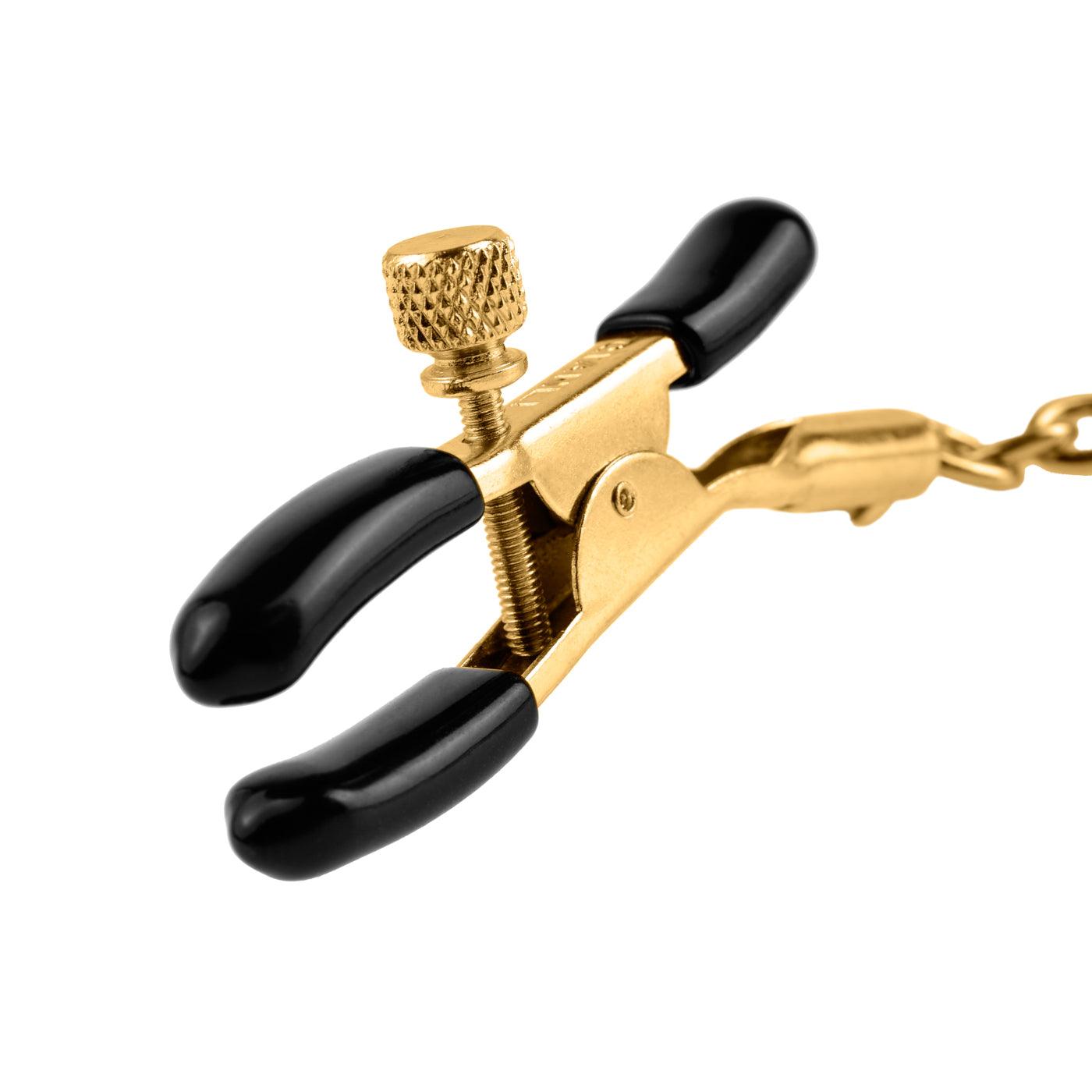 Fetish Fantasy Gold Chain Nipple Clamps - Xoxomoving