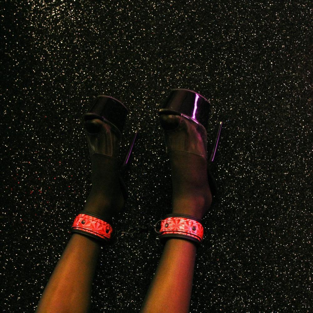 Pink Ankle Cuffs for Kinky Play - Xoxomoving