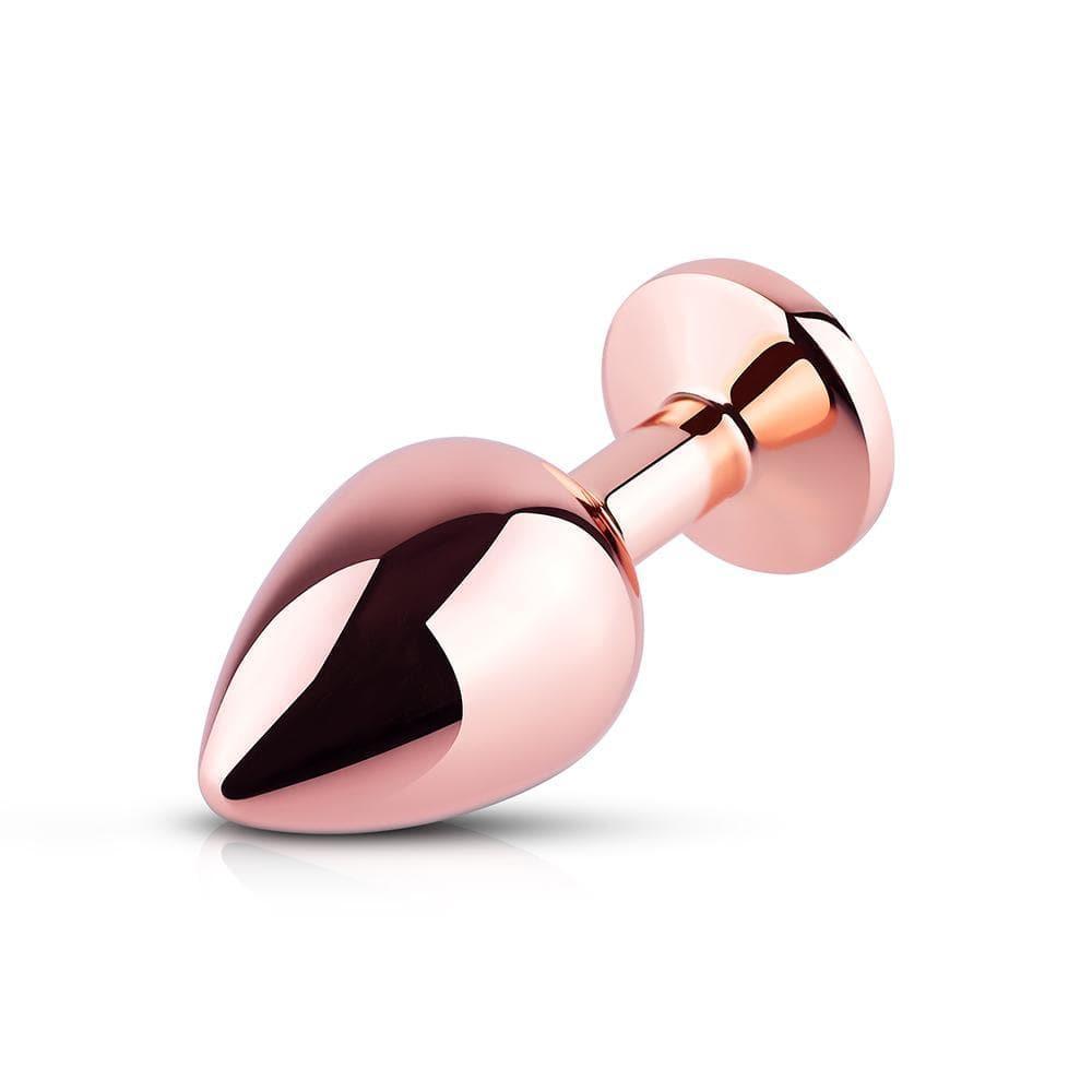 Pink Gem Rose Gold Metal Butt Plug - Xoxomoving