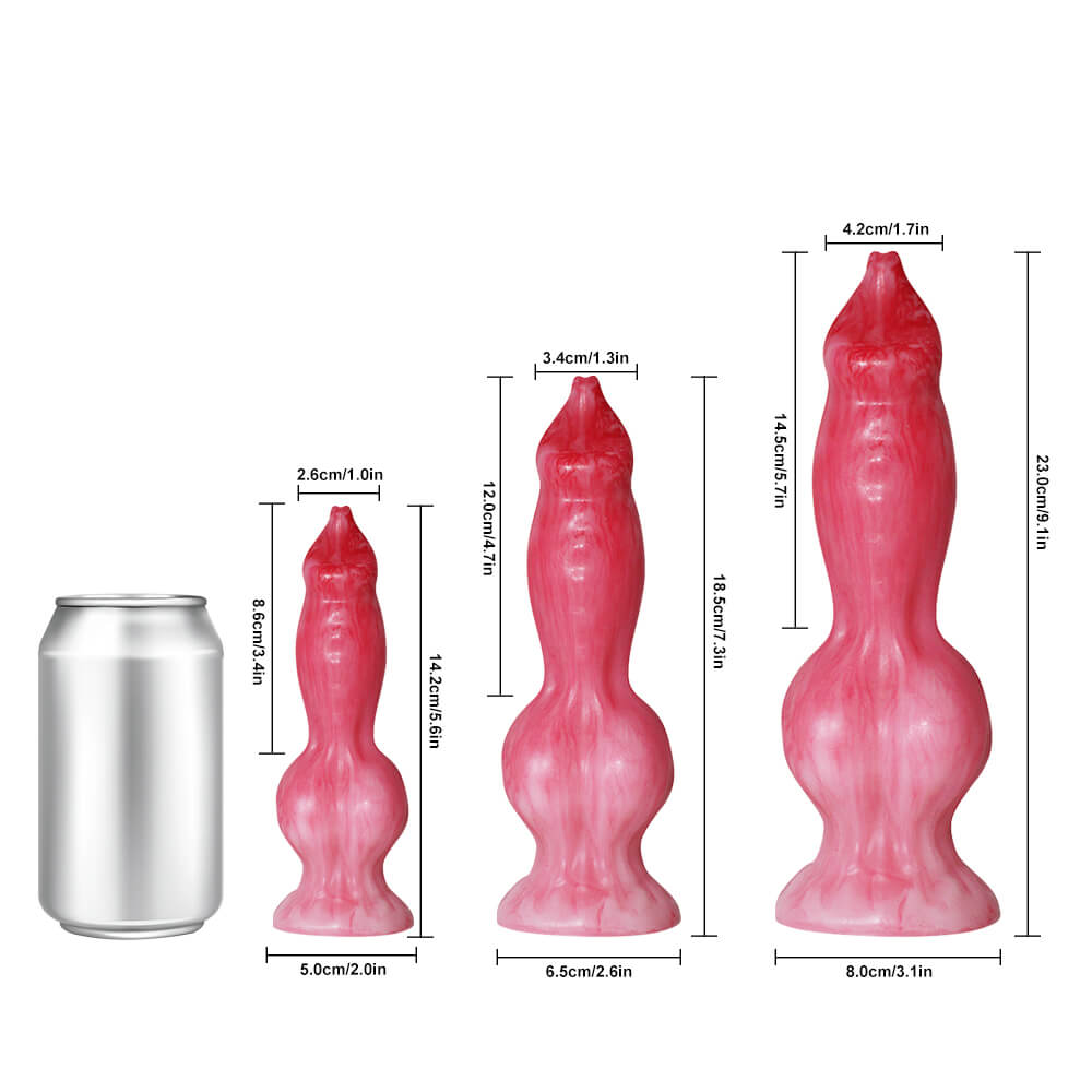Red Texture Knots Silicone Fantasy Dog Dildo Xoxomoving