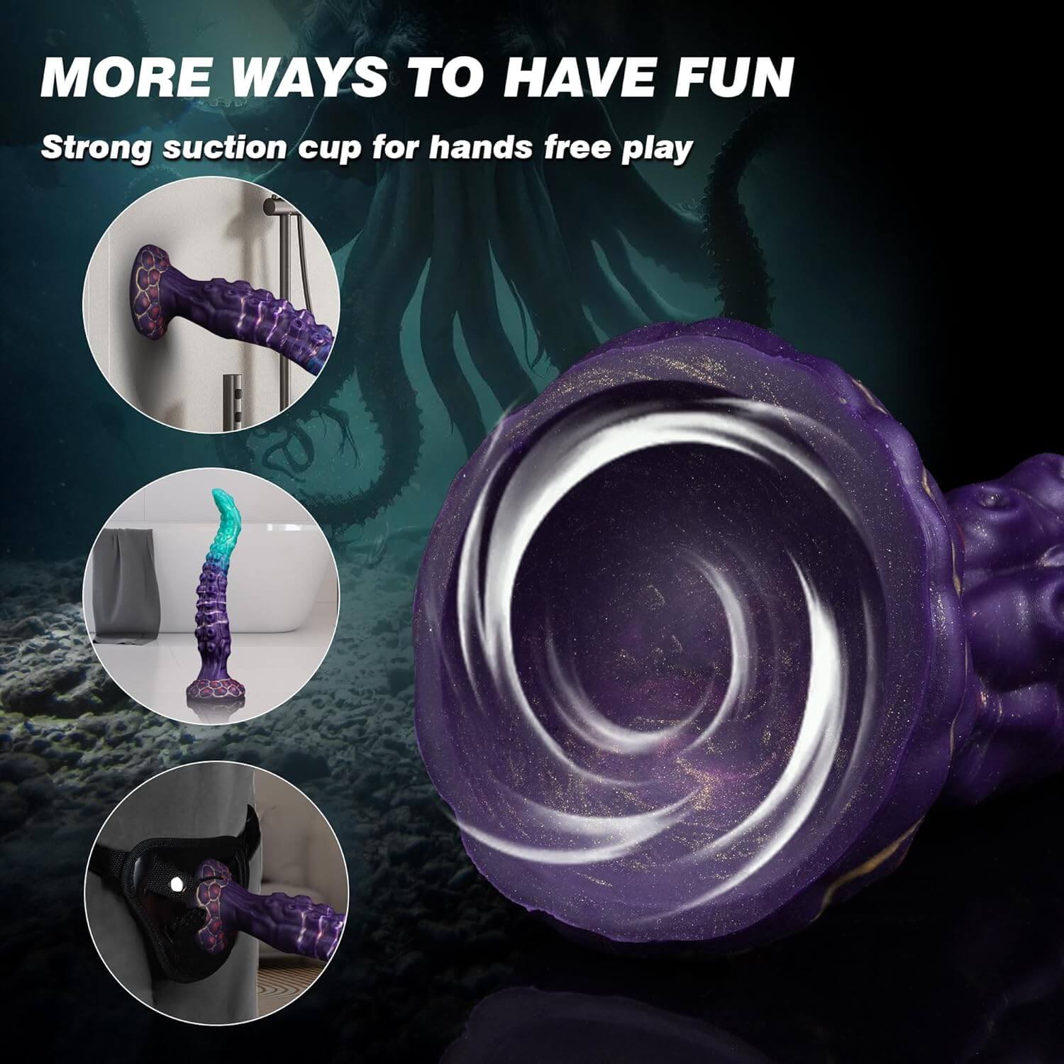 Tentacle Dildo  13.78 inch Fantasy Silicone Toy with Suction Cups  Long Deep Dildo Xoxomoving