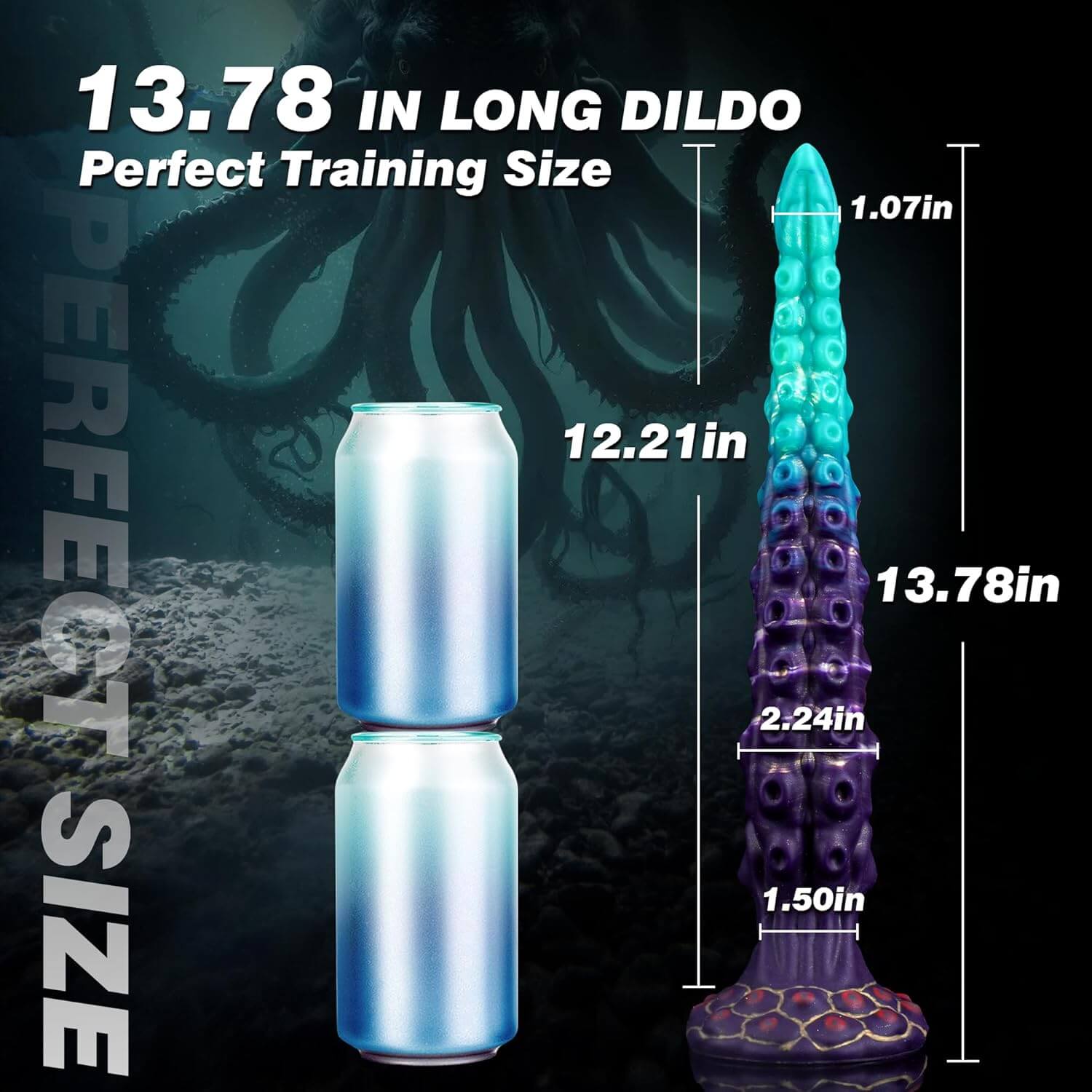 Tentacle Dildo  13.78 inch Fantasy Silicone Toy with Suction Cups  Long Deep Dildo Xoxomoving