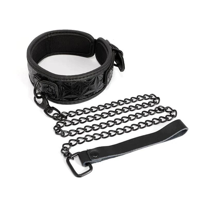 Power Play Collar & Leash - Black - Xoxomoving