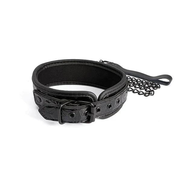 Power Play Collar & Leash - Black - Xoxomoving