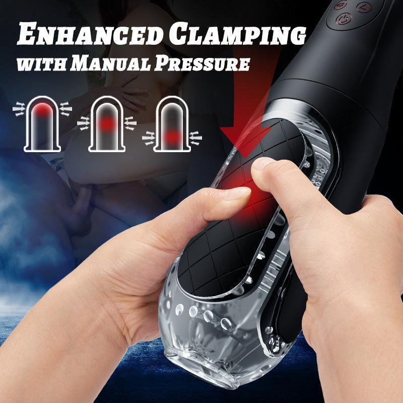 Pressure Plate Removable Sucking Vibrating Handheld Masturbation Cup - Xoxomoving