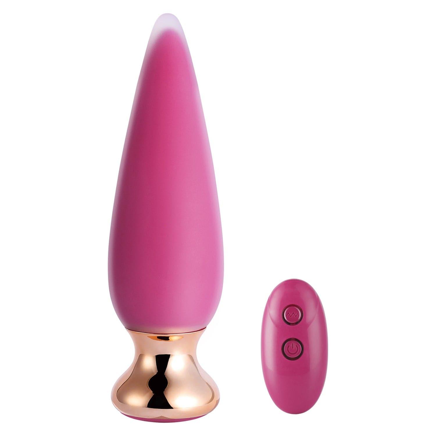 Pretty Vibrating Anal Plug with Remote Control - Silicone, Waterproof - Xoxomoving