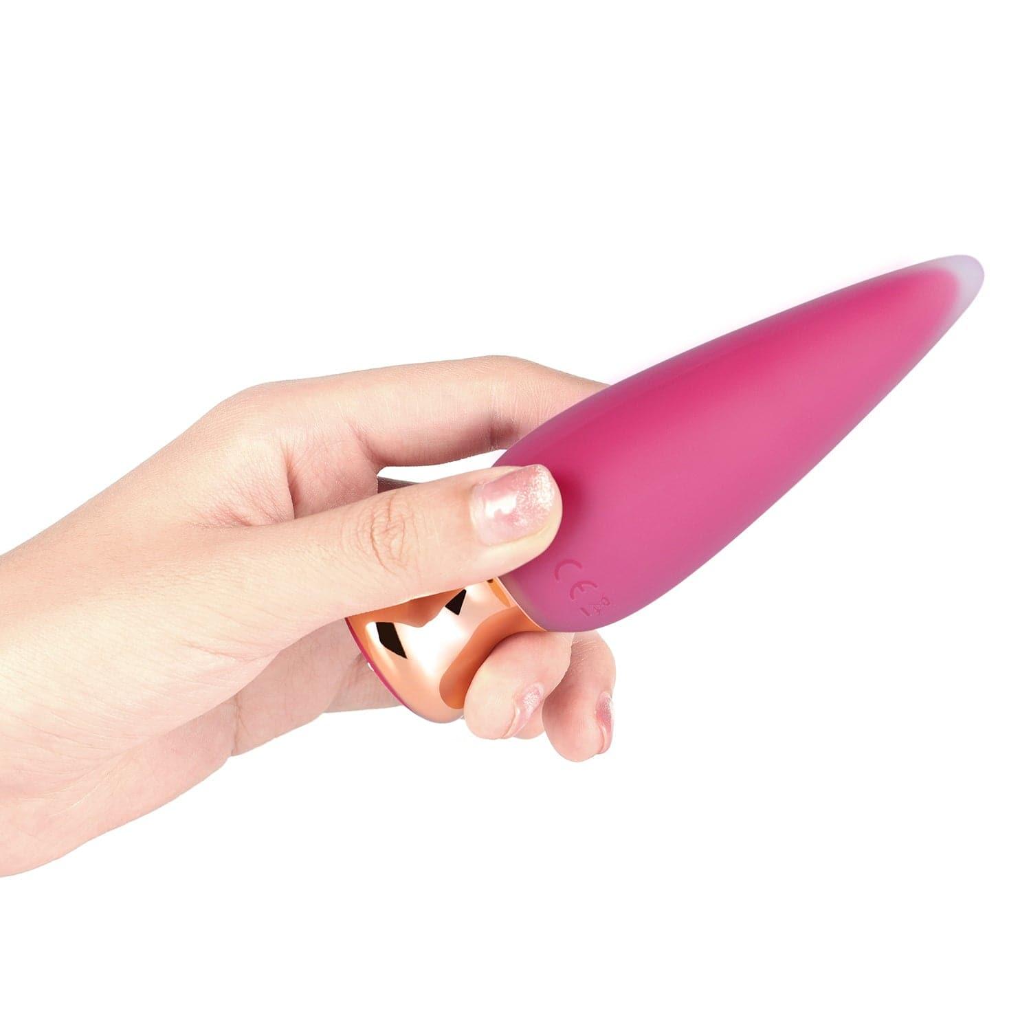 Pretty Vibrating Anal Plug with Remote Control - Silicone, Waterproof - Xoxomoving