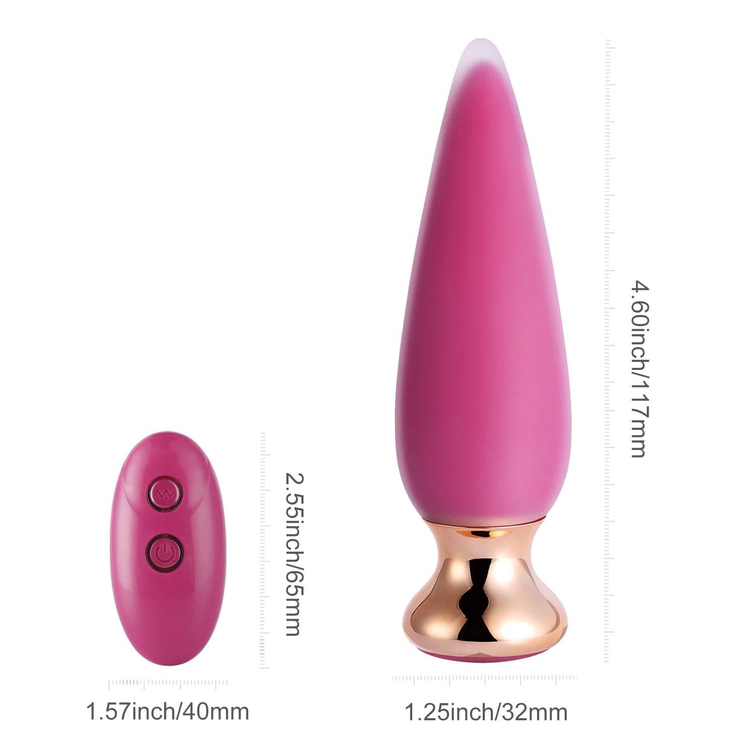 Pretty Vibrating Anal Plug with Remote Control - Silicone, Waterproof - Xoxomoving