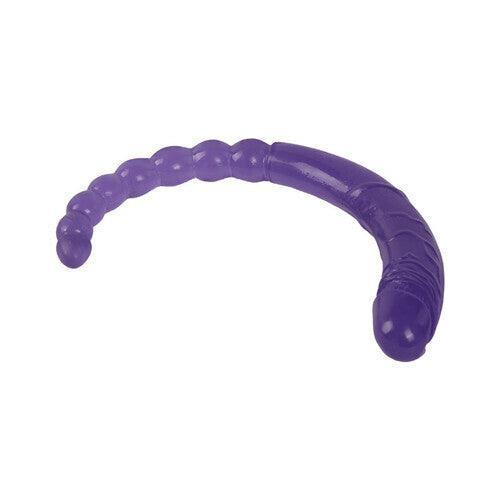 Purple Double-ended Manual Anal Beads and Glans 2 in 1 Dildo 18.5 Inch - Xoxomoving