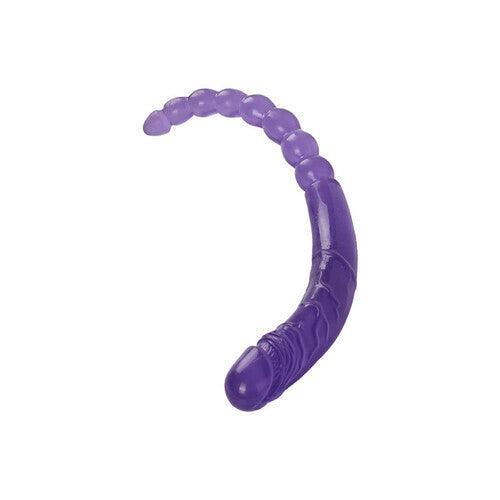 Purple Double-ended Manual Anal Beads and Glans 2 in 1 Dildo 18.5 Inch - Xoxomoving